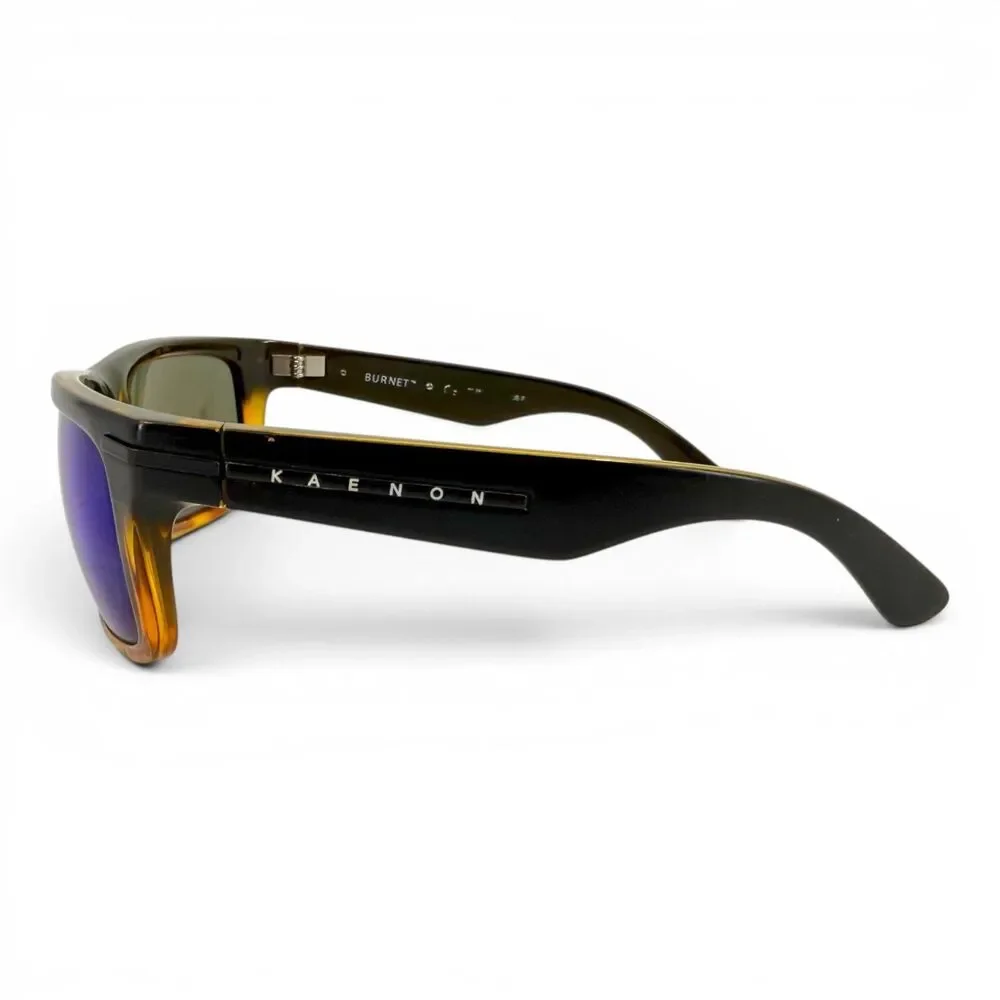 Kaenon Burnet Polarized Sunglasses Matte Black + Tortoise Pacific Blue Mirror